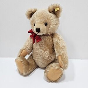 Steiff Plush Honey Cream Colored Jointed Teddy Bear 0201/41 Germany 15"